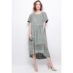 Βαμβακερό μίντι φόρεμα με κοντό μανίκι και δαντέλα by COVER ME