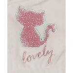 Βελούδινο σετ φόρμες για κορίτσια- σχεδιο γατούλα με πούλιες by Το μωρό