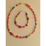 Σετ χειροποίητο κολιέ και βραχιόλι με χαρούμενες φατσούλες by By Elisabeth Hand made