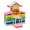 Wooden creative colorful bricks on a bucket - 250 pieces by Wonder 4 Kids
